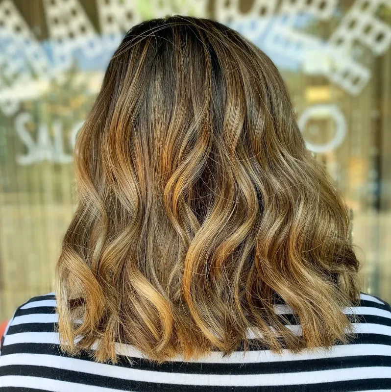 ash balayage on black hair